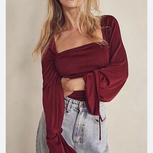 Free People 𖤓 Meant to be Ruched Bodysuit.